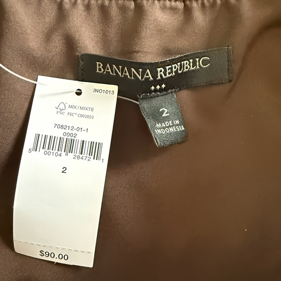 Banana Republic Faux Leather Crop Top Brown Chocolate Size 2 NWT - Picture 3 of 8